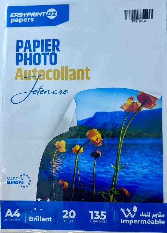 Aucune papier autocollant A4 20f inkjet waterproof - europe made