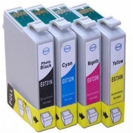 بدون عبوة خراطيش حبر Epson T731 | 4 ألوان (BK، C، M، Y)