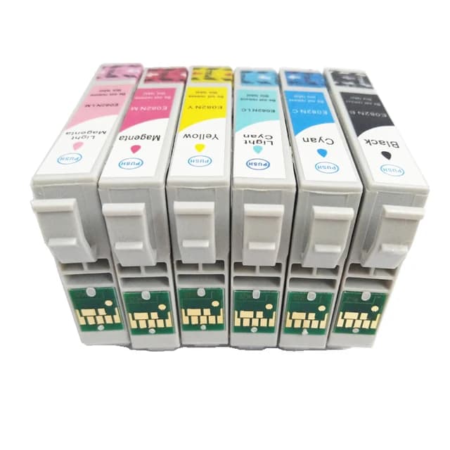 Cartouches Encre Epson T0811–T0816 – Pack Complet | Noir + Couleurs (BK, C, M, Y, LC, LM) Couleurs